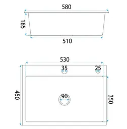 Кухонна мийка Rea Liam 580x450 мм nickel brushed ZLE-06006 - мініатюра 2