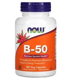 Комплекс підтримка ЦНС у капсулах №100 Now Foods B-50