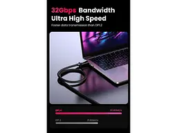 Кабель UGREEN DP114 DisplayPort to DisplayPort 1.4 8K 3m Black (80393) - мініатюра 5