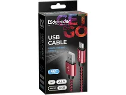 Кабель Defender USB08-03T PRO Red 1м (87801) - мініатюра 2