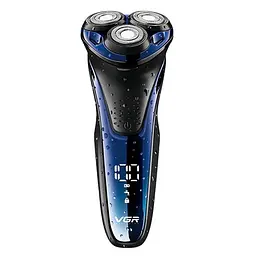 Електробритва бездротова VGR V-306 тример для бороди Black Blue (kz192)