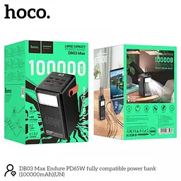 Акумулятор портативний Hoco DB03 Max Centurion 65W 100000mAh чорний - мініатюра 5