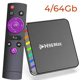 H96 MAX W2 4/64Gb Amlogic S905W2, Смарт ТВ 4K HDR приставка Android 11.0 Smart TV Box, налаштування Android TV у подарунок, YouTube та фільми без реклами - мініатюра 2