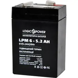 Батарея до ДБЖ LogicPower LPM 6В 5.2 Ач (4158) - мініатюра 3