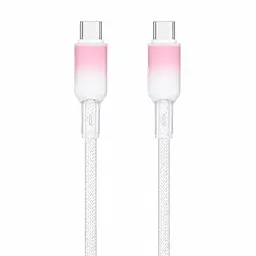 Кабель XON SmartCable Type-C - Type-C PD 65W 1м MaxCharge (SC802C6W1W 4831) Рожевий/Білий - мініатюра 2