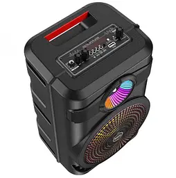 Бездротова bluetooth-колонка з мікрофоном із підсвіткою Hoco BS46 аудіоколонка блютуз з акумулятором Чорний 10 Вт - мініатюра 4