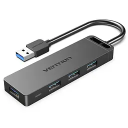 Концентратор Vention USB 3.0 to 4xUSB 3.0 Hub With Power Supply 0.15m black (CHLBB)