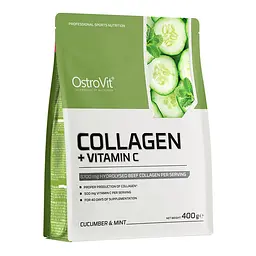 Препарат для суглобів і зв'язок OstroVit Collagen + Vitamin C, 400 грам - Огірок-м'ята