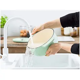 Каструля KitchenAid Cast Iron чавунна з кришкою 22 см 3.3 л фісташкова (CC007433-001) - мініатюра 3