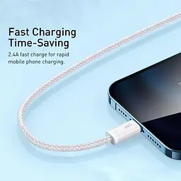 Кабель Baseus Dynamic Series Fast Charging Data Cable USB to iP 2.4 A 2 m White (CALD000502) - мініатюра 3