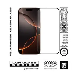 Захисне 3D скло для Apple iPhone 16 Pro/17, Icon 3D, загартоване, 9H, загартоване скло, повне проклеювання, протиударне, глянсове з олеофобним покриттям, на весь екран, сумісне з чохлами, проста установка, ArmorStandart (ARM86213) - мініатюра 2