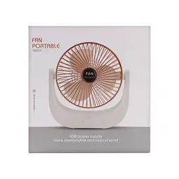 Настільний вентилятор безшумний акумуляторний Portable Fan F138 Біло-мідний - мініатюра 2