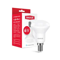 Лампа світлодіодна Maxus R50 6W 4100K 220V E14