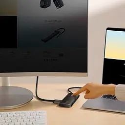USB-хаб Baseus Lite Series 5-Port Type-C HUB Docking Station Black (WKQX040001) [89299] - мініатюра 9
