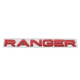 Емблема напис Ranger для Ford червона 300×32 мм пластик (на скотчі)