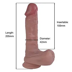 Фалоімітатор - Erospace Natural Play Silicone Dildo D2, 20.6 см - мініатюра 10