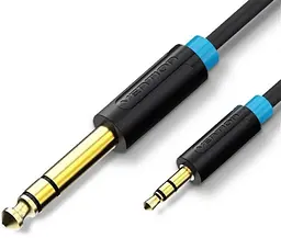 Кабель Vention 3.5mm TRS Male to 6.35mm Male Audio Cable 2M Black (BABBH)