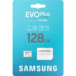 Карта пам'яті MICRO SDXC EVO+ 128GB V30 W/A MB-MC128SA/EU SAMSUNG - мініатюра 3