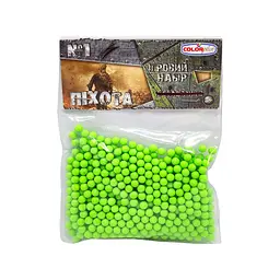 Пластикові кульки (кульки) для дитячої зброї Colorplast 1-153, 6 мм 500 шт Салатовий