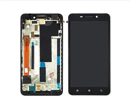 Дисплей для Lenovo A5000 смартфон з чорним тачскрином і корпусною рамкою
