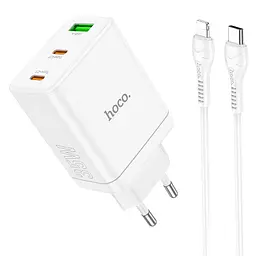 МЗП N33 Start PD35W+QC3.0 (1USB-A/2C) + кабель Type-C to Lightning White Hoco teh0029640