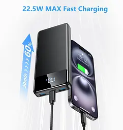 Портативний зарядний пристрій PD22 OHOVIV Power Bank 12000 мАг 5 Вт, швидке заряджання з USB C/A виходом - мініатюра 3