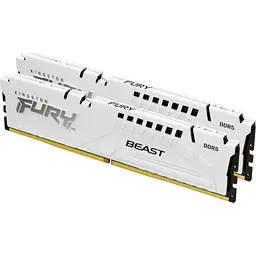 Модуль пам'яті для комп'ютера DDR 64GB (2x32GB) 5200 MHz FURY Beast White Kingston Fury (ex.HyperX) (KF552C40BWK2-64) - мініатюра 2
