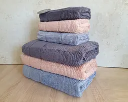 Набір турецьких махрових рушників Cestepe MicroCotton Premium 3 штуки 50x90 + 3 штуки 70х140 Nevara щільність 600 г/м2 - мініатюра 5