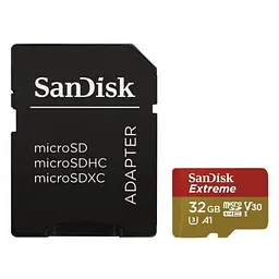 Карта пам'яті SanDisk 32GB microSDHC V30 A1 UHS-I U3 4K Extreme (SDSQXAF-032G-GN6MA) - мініатюра 1
