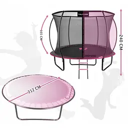 Батут із внутрішньою сіткою THUNDER Inside Ultra 10FT 312 см Black/Pink - мініатюра 2