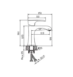 Змішувач для умивальника Haiba Monaco 001 Nut (HB9651) - мініатюра 2