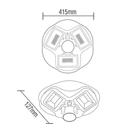 Світильник світлодіодний вуличний Horoz Electric Combat-150 150W із сонячною панеллю  та датчиком руху 6400K чорний - мініатюра 4