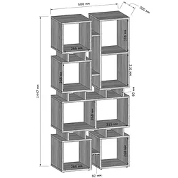 Стелаж-полиця для книг і декору Moreli ST-0018 680x1447x300 мм Дуб сонома (mo-st0018-sonoma) - мініатюра 2