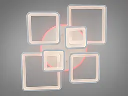 Стельова LED-люстра Diasha 8160/6WH 3color з пультом і димером, біла, 150 W, 6325 lm, сучасні квадратні LED-плафони 97×71 - мініатюра 4