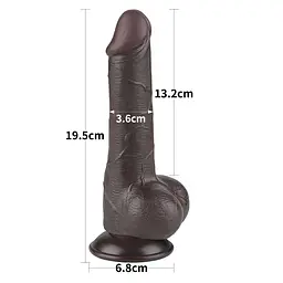 Фалоімітатор Lovetoy Sliding-Skin Dual Layer Dong 7.5'' 19.5 см (чорний) - мініатюра 17