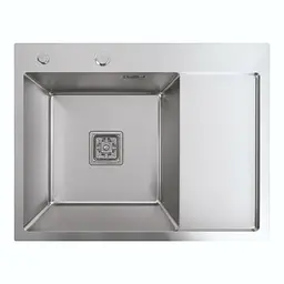 Кухонна мийка Platinum Handmade 650x500x230 L нержавійка (квадратний сифон 3,0/1,0), Нержавіюча сталь