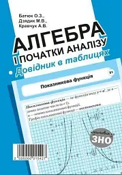 Алгебра і початки аналізу. Стереометрія. Довідник в таблицях для підготовки до ЗНО