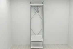 Шафа Гардероб Уні секція 1 серії Конект Ferrum-decor 220x60x50см Сірий метал ДСП Білий 32 мм (FRD-104503)