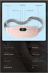 Менструальна грілка Misamo Масажер для живота Smart Warm Palace Belt Вібраційний масажний пристрій для талії для судом - мініатюра 3