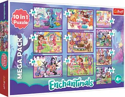 Набір Пазли - (10в1) - "Пригоди Енчентімалс" / Mattel: Енчентімалс