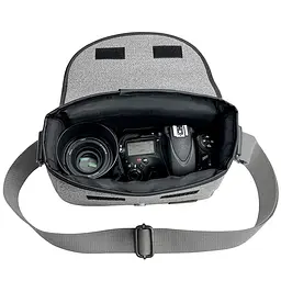 Сумка для фотоапарата No Brand DSLR/Mirrorless Canon/Nikon/Sony 23x18x10 см Сірий (IBF089S) - мініатюра 6
