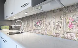 Кухонний фартух Вінтажна Архітектура вінілова наклейка для кухні ПВХ Анотація Бежевий Happy Pocket Z181364 - мініатюра 6