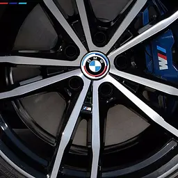 Ковпачки на титани BMW 56 / 53 мм Ювілейні 50 років Бело Сині 1 шт (6861092) - мініатюра 3