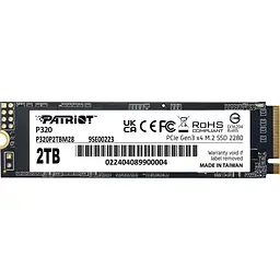 Накопичувач SSD Patriot m.2 NVMe 2TB P320 (P320P2TBM28)