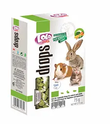 Ласощі для гризунів та кроликів Lolo Pets Дропси овочеві 75 г LO-71032