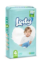 Підгузки дитячі Lody Baby Air maxi 4 (7-18 кг) Mega 100 шт. дихаючі на липучках