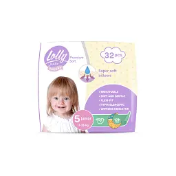 Підгузки Lolly Premium Soft 5 (11-25 кг) 32 шт (4820174981051)