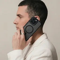 Чехол для Apple iPhone 16 Pro, Uniq MagCase, черный, противоударный, панель-накладка с MagSafe, ударопрочный TPU+PC, с магнитом MagSafe, поддержка полноценной беспроводной зарядки, ArmorStandart (ARM79505) - мініатюра 5