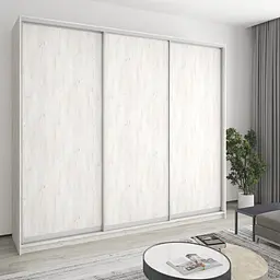 Шафа-купе тридверна MebelStar Комбо AL 3ДСП 270x60x240 см Аляска сірий (MBS-2097)