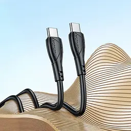 Кабель type c type з Borofone BX121 60W, 1 м, кабель для швидкого заряджання type-c, дріт для заряджання - мініатюра 2
